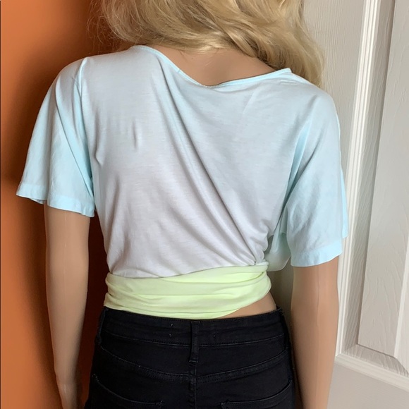 Ombré tie dyed Gap aqua yellow white tee size L - Picture 4 of 8